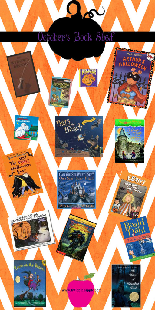 halloween book shelf